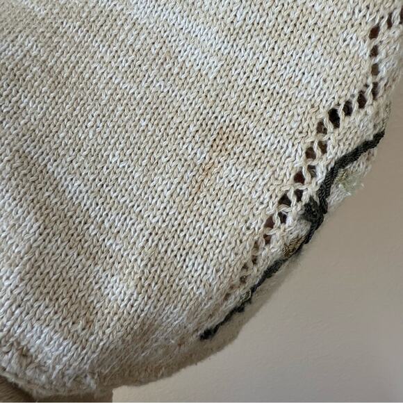 Heirloom Collectibles Vintage Floral Embroidered Short Sleeve Knitted Blouse S - Picture 4 of 4